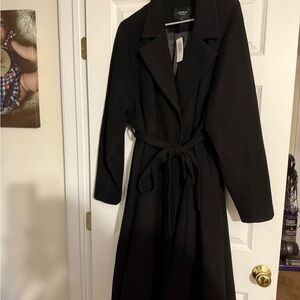 Black Wool Trench Coat